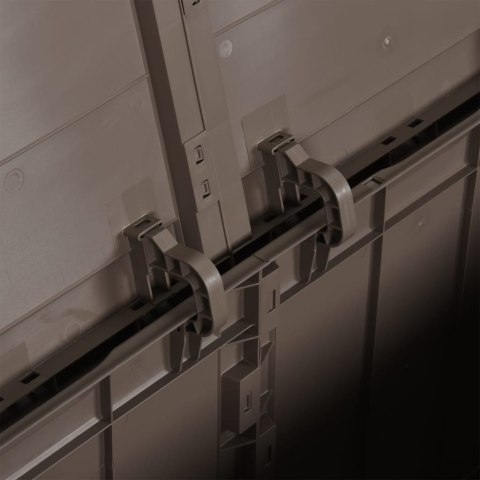 SKRZYNIA OGRODOWA 270 L BRĄZOWA PP WYGLĄD DREWNA