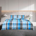 VidaXL Zestaw pościeli, niebiesko-szary, 200x200 cm, bawełna