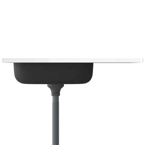 ZLEW KUCHENNY Z OCIEKACZEM SREBRNY 800X500X155MM STAL