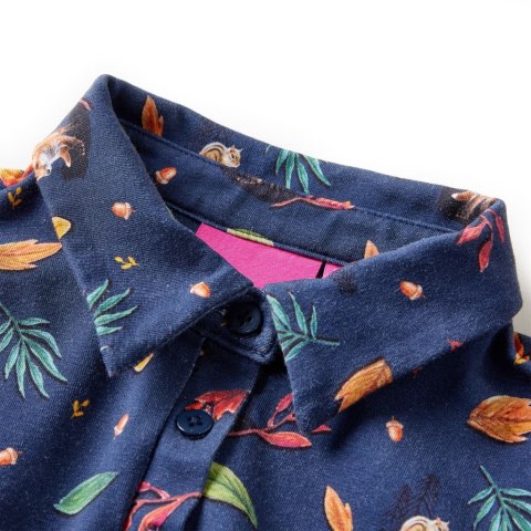 SUKIENKA DZIECIĘCA Z DŁUGIMI RĘKAWAMI GRANATOWA 128