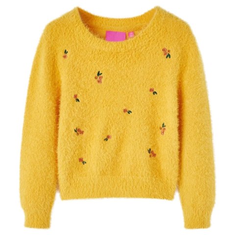 SWETER DZIECIĘCY Z DZIANINY OCHRA 140