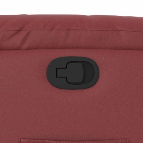 FOTEL ROZKŁADANY CZERWONE WINO SZTUCZNA SKÓRA