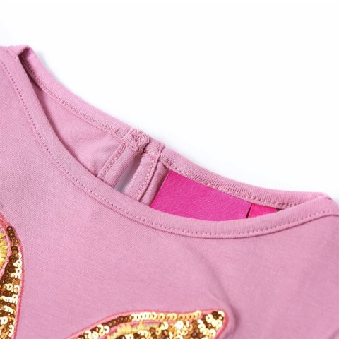 Koszulka dziecięca z długimi rękawami, palony róż, 128