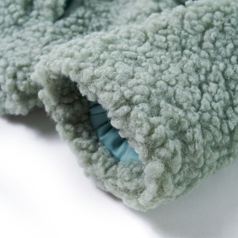 KURTKA DZIECIĘCA ZE SZTUCZNEGO FUTERKA Z KAPTUREM MIĘTOWA 128