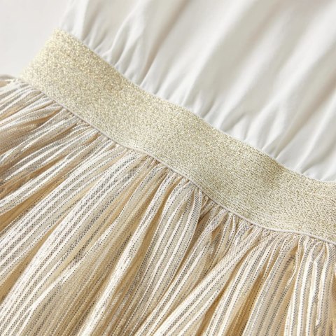 SUKIENKA DZIECIĘCA Z KRÓTKIMI RĘKAWAMI ECRU 104