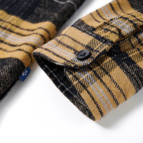 Dziecięca koszula w kratę, żółto-czarna, 92