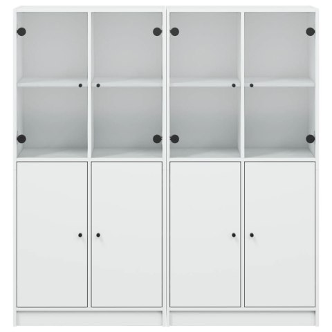 BIBLIOTECZKA Z DRZWICZKAMI BIAŁA 136X37X142CM