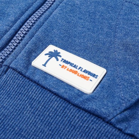 BLUZA DZIECIĘCA Z KAPTUREM I ZAPIĘCIEM NA ZAMEK NIEBIESKI MELANŻ 92