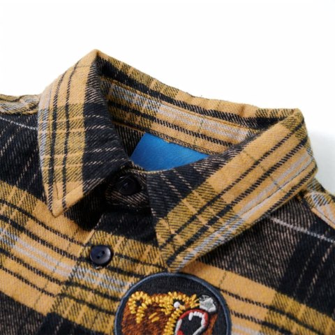 DZIECIĘCA KOSZULA W KRATĘ ŻÓŁTO-CZARNA 116