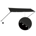 MARKIZA ZWIJANA Z LED 350X150CM ANTRACYTOWA