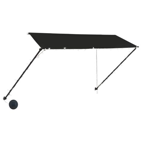 MARKIZA ZWIJANA Z LED 350X150CM ANTRACYTOWA