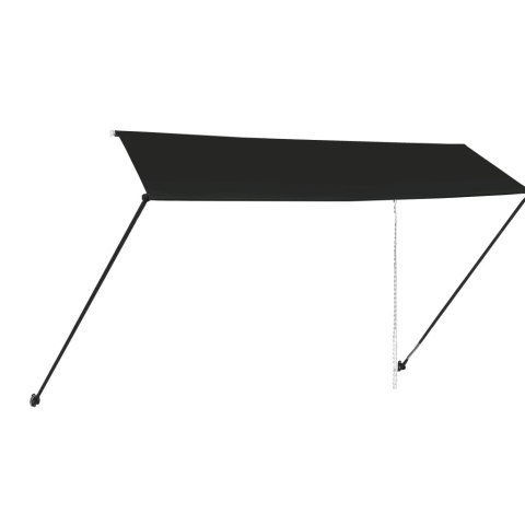 MARKIZA ZWIJANA Z LED 350X150CM ANTRACYTOWA