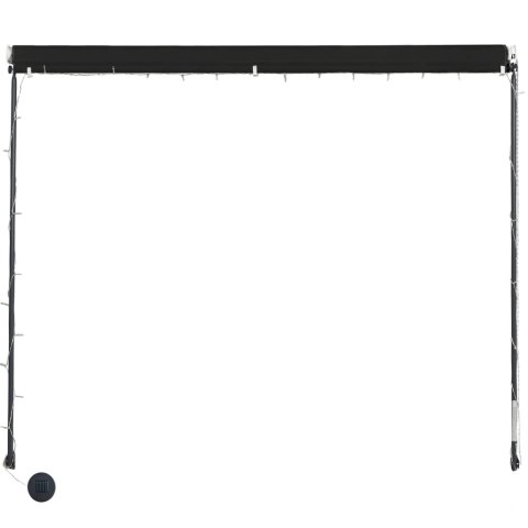 MARKIZA ZWIJANA Z LED 350X150CM ANTRACYTOWA