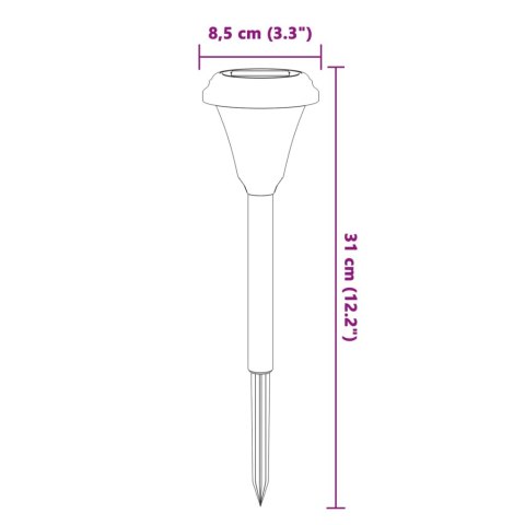 SOLARNE LAMPKI OGRODOWE LED 12 SZT. KOLEC BIAŁE ŚWIATŁO IP44
