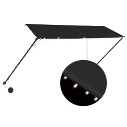 MARKIZA ZWIJANA Z LED 300X150CM ANTRACYTOWA