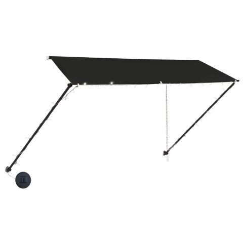 MARKIZA ZWIJANA Z LED 300X150CM ANTRACYTOWA