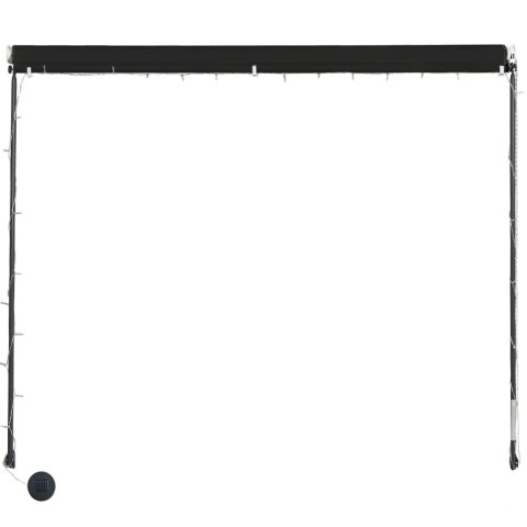 MARKIZA ZWIJANA Z LED 300X150CM ANTRACYTOWA