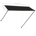MARKIZA ZWIJANA Z LED 300X150CM ANTRACYTOWA