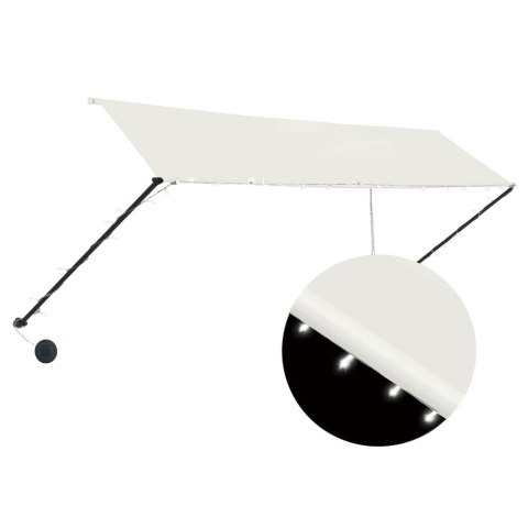 MARKIZA ZWIJANA Z LED 350X150CM KREMOWA