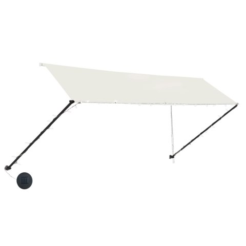MARKIZA ZWIJANA Z LED 350X150CM KREMOWA