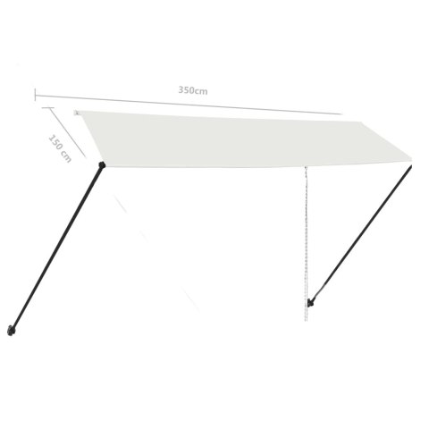 MARKIZA ZWIJANA Z LED 350X150CM KREMOWA