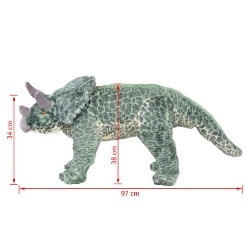 PLUSZOWY TRICERATOPS STOJĄCY ZIELONY,XXL