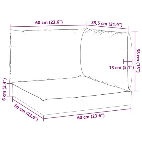PODUSZKI NA PALETY 3 SZT. KREMOWE TKANINA OXFORD