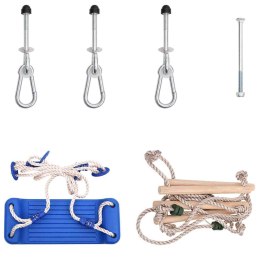 VidaXL Siedzisko huśtawki i drabinka sznurkowa, niebieskie, polietylen