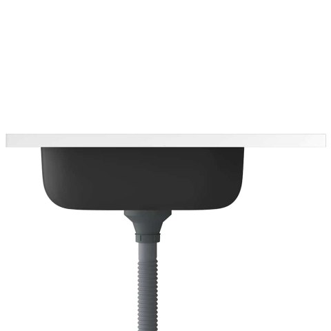 ZLEW KUCHENNY Z OCIEKACZEM SREBRNY 600X600X155MM STAL