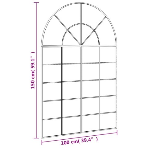 LUSTRO ŚCIENNE CZARNE 100X150CM ZAKOŃCZONE ŁUKIEM ŻELAZO