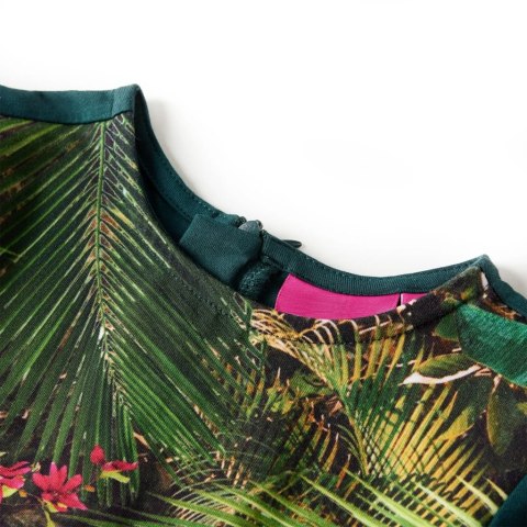 SUKIENKA DZIECIĘCA Z DŁUGIMI RĘKAWAMI CIEMNOZIELONA 128