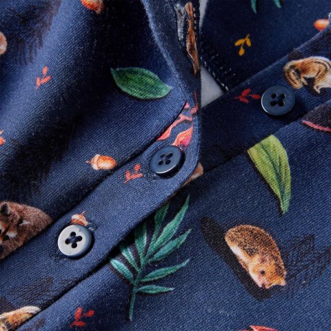 SUKIENKA DZIECIĘCA Z DŁUGIMI RĘKAWAMI GRANATOWA 116