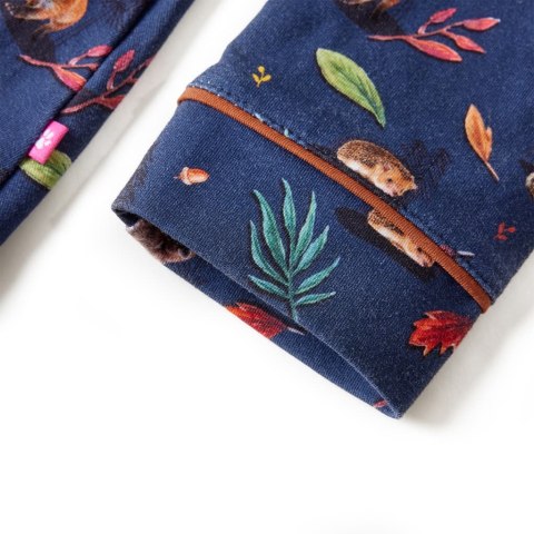 SUKIENKA DZIECIĘCA Z DŁUGIMI RĘKAWAMI GRANATOWA 140