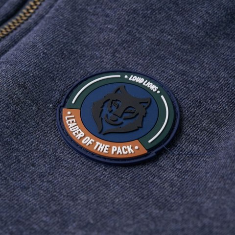 BLUZA DZIECIĘCA Z KAPTUREM I ZAPIĘCIEM NA ZAMEK NIEBIESKI MELANŻ 92