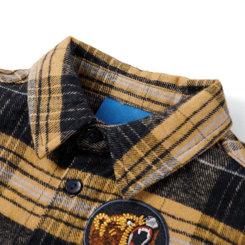 DZIECIĘCA KOSZULA W KRATĘ ŻÓŁTO-CZARNA 104