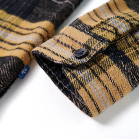 DZIECIĘCA KOSZULA W KRATĘ ŻÓŁTO-CZARNA 128