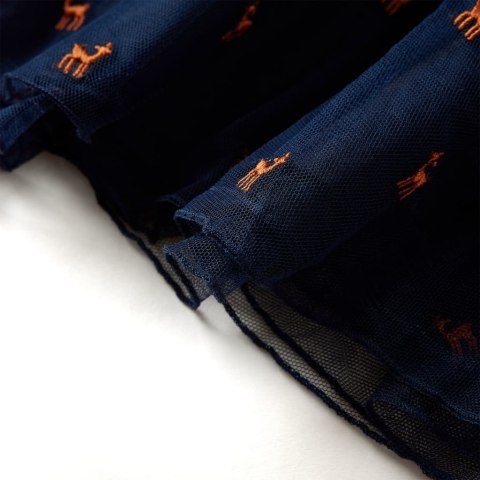 SUKIENKA DZIECIĘCA Z DŁUGIMI RĘKAWAMI GRANATOWA 92