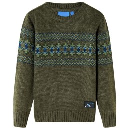 SWETER DZIECIĘCY Z DZIANINY KHAKI 128