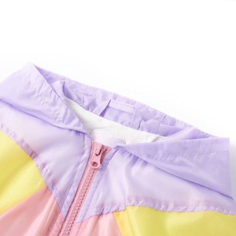 KURTKA DZIECIĘCA Z KAPTUREM I ZAPIĘCIEM NA ZAMEK WIELOKOLOROWA 116