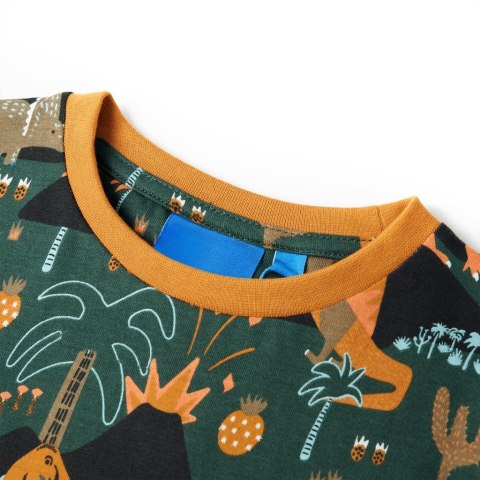 PIŻAMA DZIECIĘCA Z DŁUGIMI RĘKAWAMI CIEMNOZIELONA 92