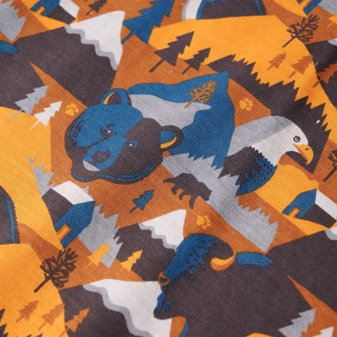 PIŻAMA DZIECIĘCA Z DŁUGIMI RĘKAWAMI KONIAKOWA 128