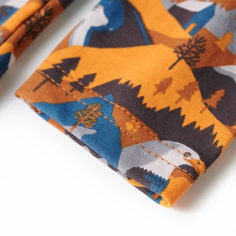 PIŻAMA DZIECIĘCA Z DŁUGIMI RĘKAWAMI KONIAKOWA 128