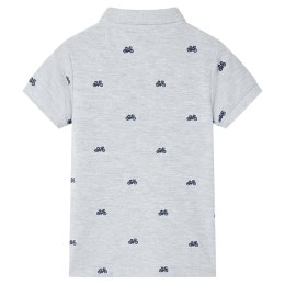 DZIECIĘCA KOSZULKA POLO, SZARY MELANŻ 140
