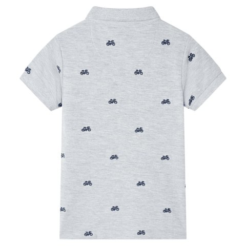 DZIECIĘCA KOSZULKA POLO, SZARY MELANŻ 140