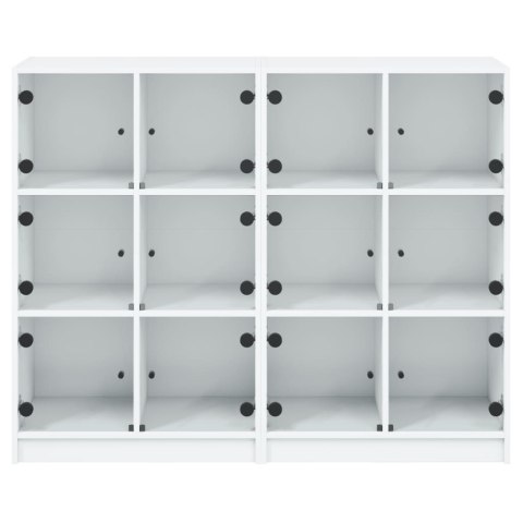 BIBLIOTECZKA Z DRZWICZKAMI BIAŁA 136X37X109CM