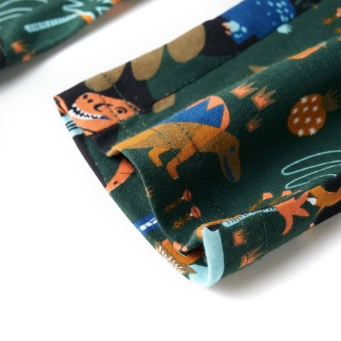 PIŻAMA DZIECIĘCA Z DŁUGIMI RĘKAWAMI CIEMNOZIELONA 116