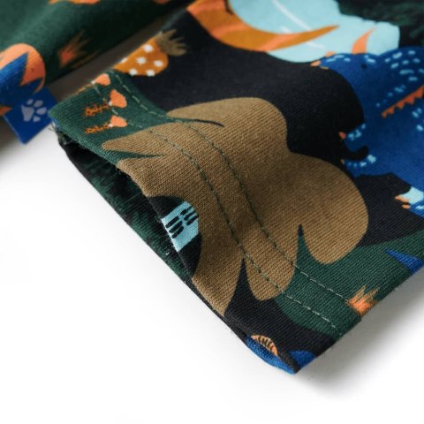 PIŻAMA DZIECIĘCA Z DŁUGIMI RĘKAWAMI CIEMNOZIELONA 116