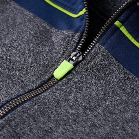 BLUZA DZIECIĘCA Z KAPTUREM I ZAPIĘCIEM NA ZAMEK SZARY MELANŻ 104