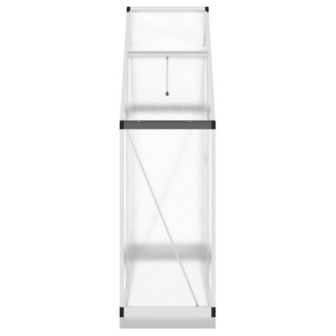 SZKLARNIA OGRODOWA Z RAMĄ PODSTAWY SREBRNA 169X58X202CM ALUMINIUM