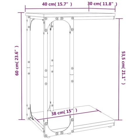 STOLIK BOCZNY BRĄZOWY DĄB 40X30X60CM